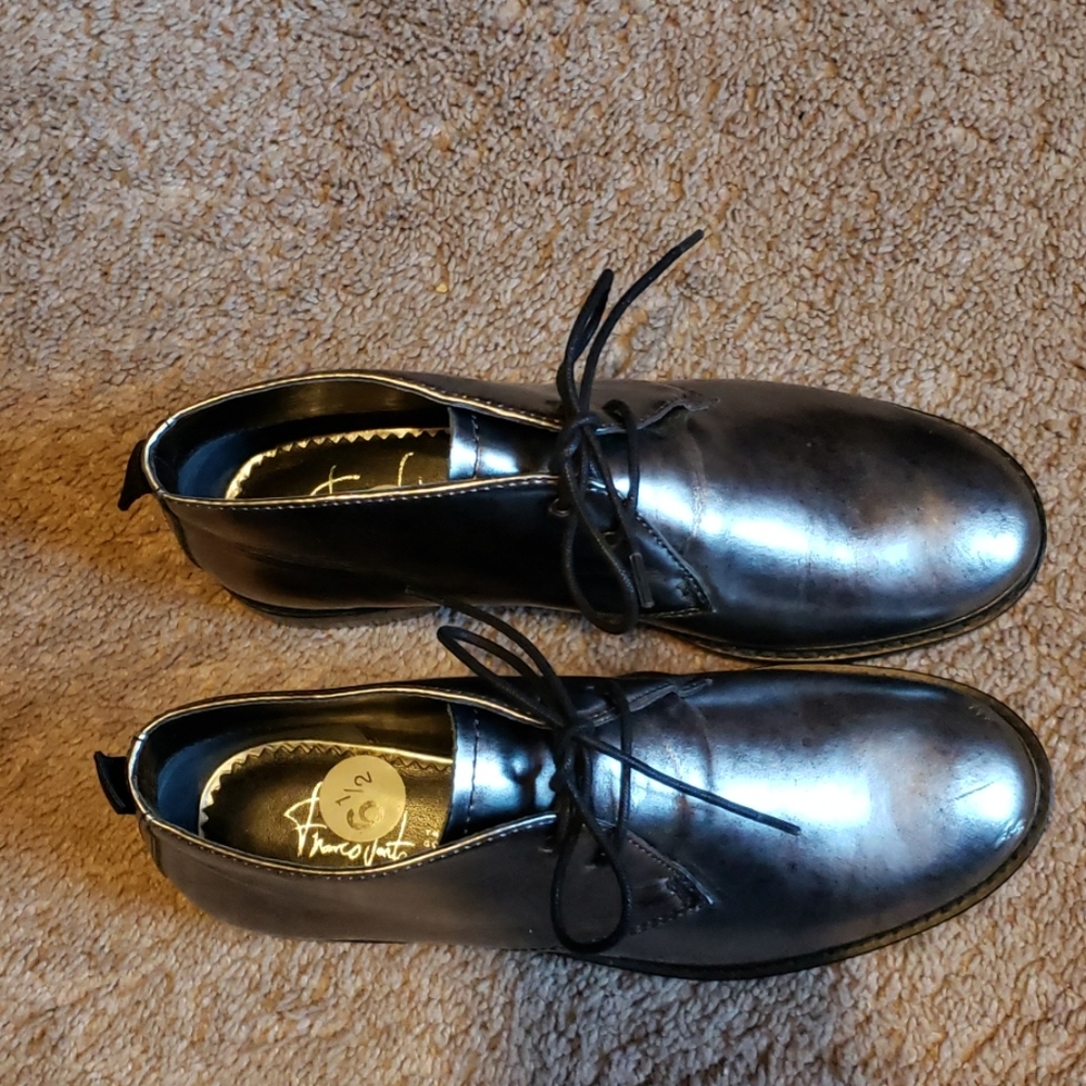 Like new Franco Sarto Pewter Ankle Booties sz 6.5 - Picture 2 of 5